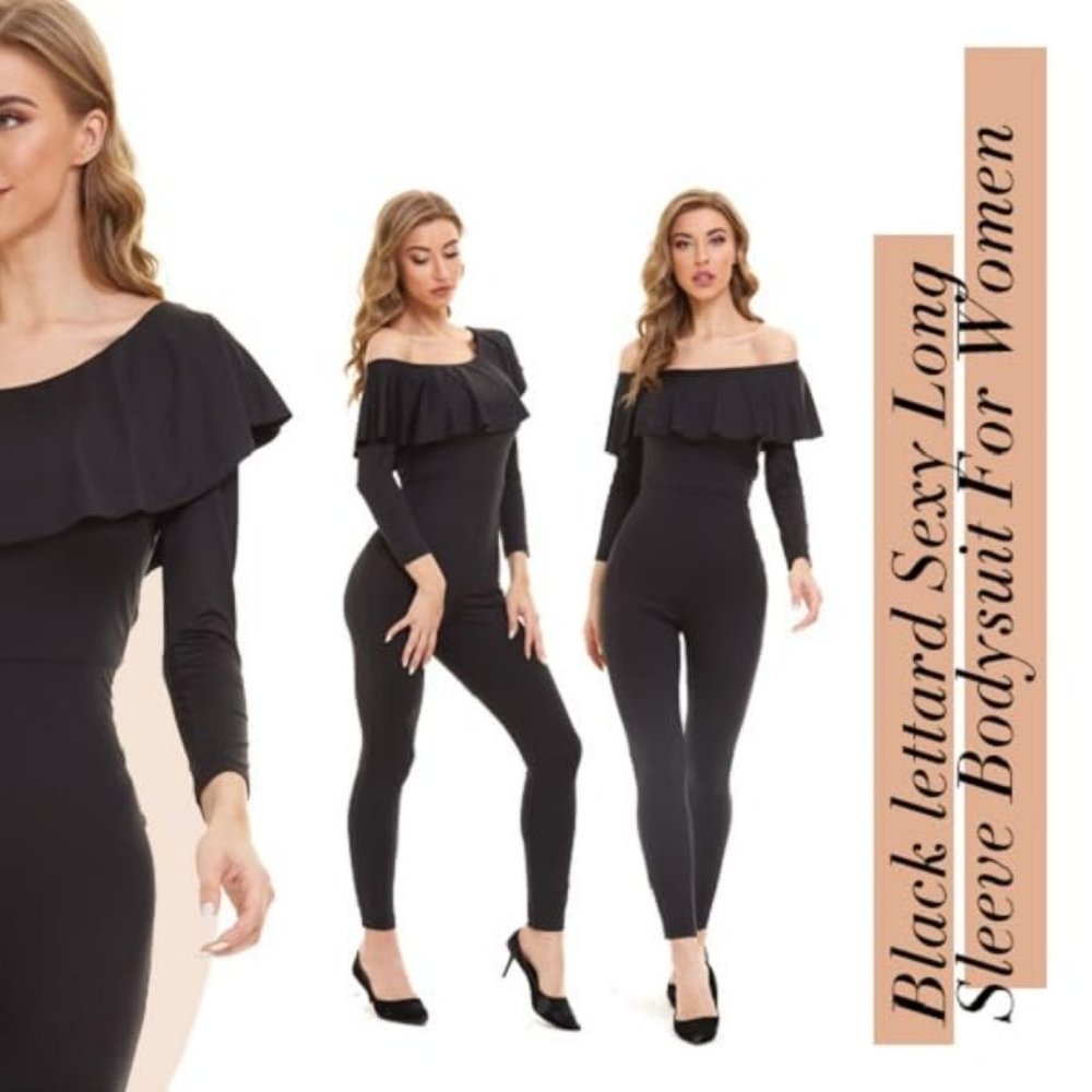 SUGAR POISON Women's Elegant Off Shoulder Ruffle Long Sleeve Jumper